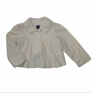 Baby Gap Khaki Embroidered Pinstripe‎ Jacket Girl 3